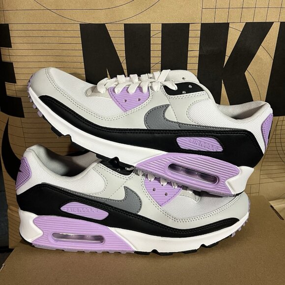 NEW Nike Air Max 90 White/Cool Grey-Lilac DH8010-103 Women Size 11 - Picture 1 of 7